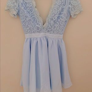 Baby Blue Short Laced Missguided Dress